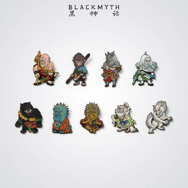 Black Myth Wukong Black Wind Mountain Destined One Badge Metal Fridge Magnet